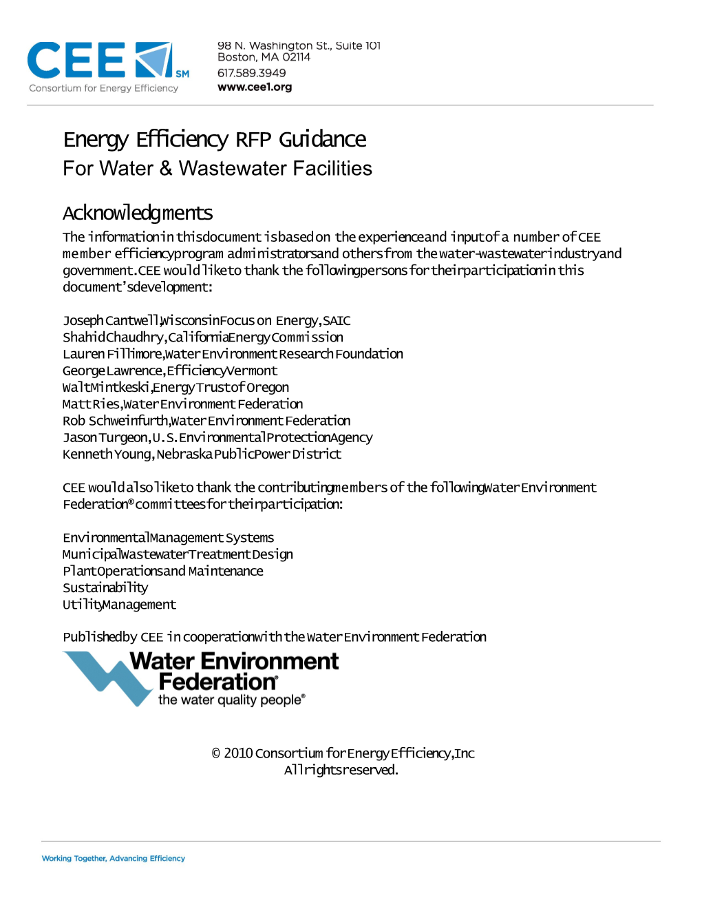 Energy Efficiency RFP Guidance