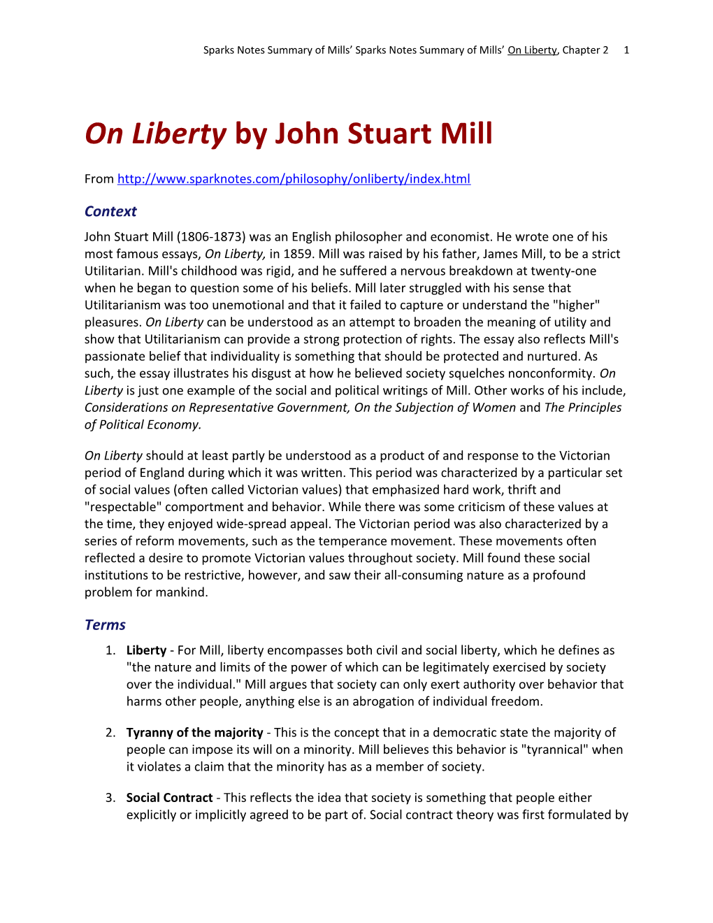 ENG 1213: Unit 3 on Liberty, Chapter 2