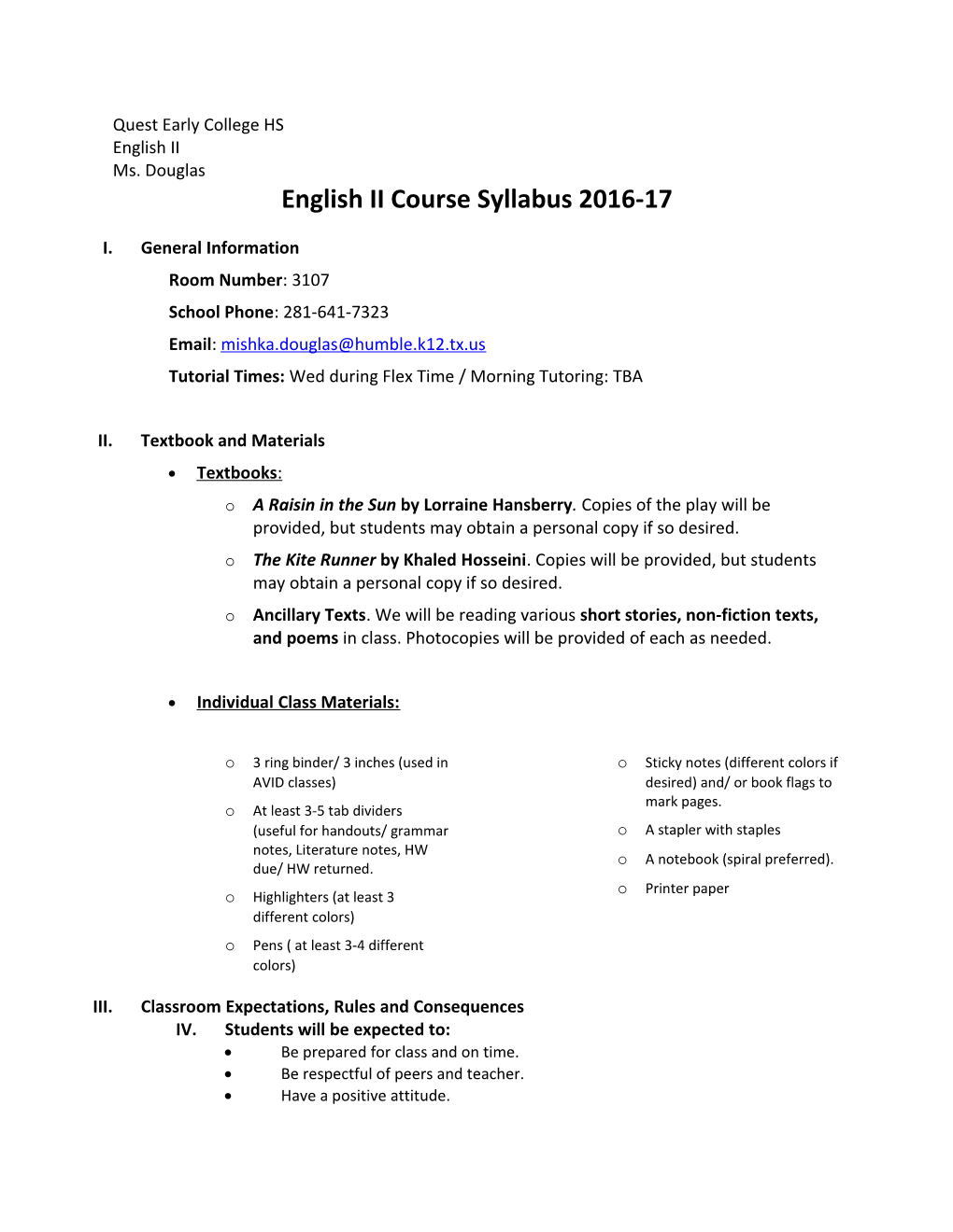 English II Course Syllabus 2016-17