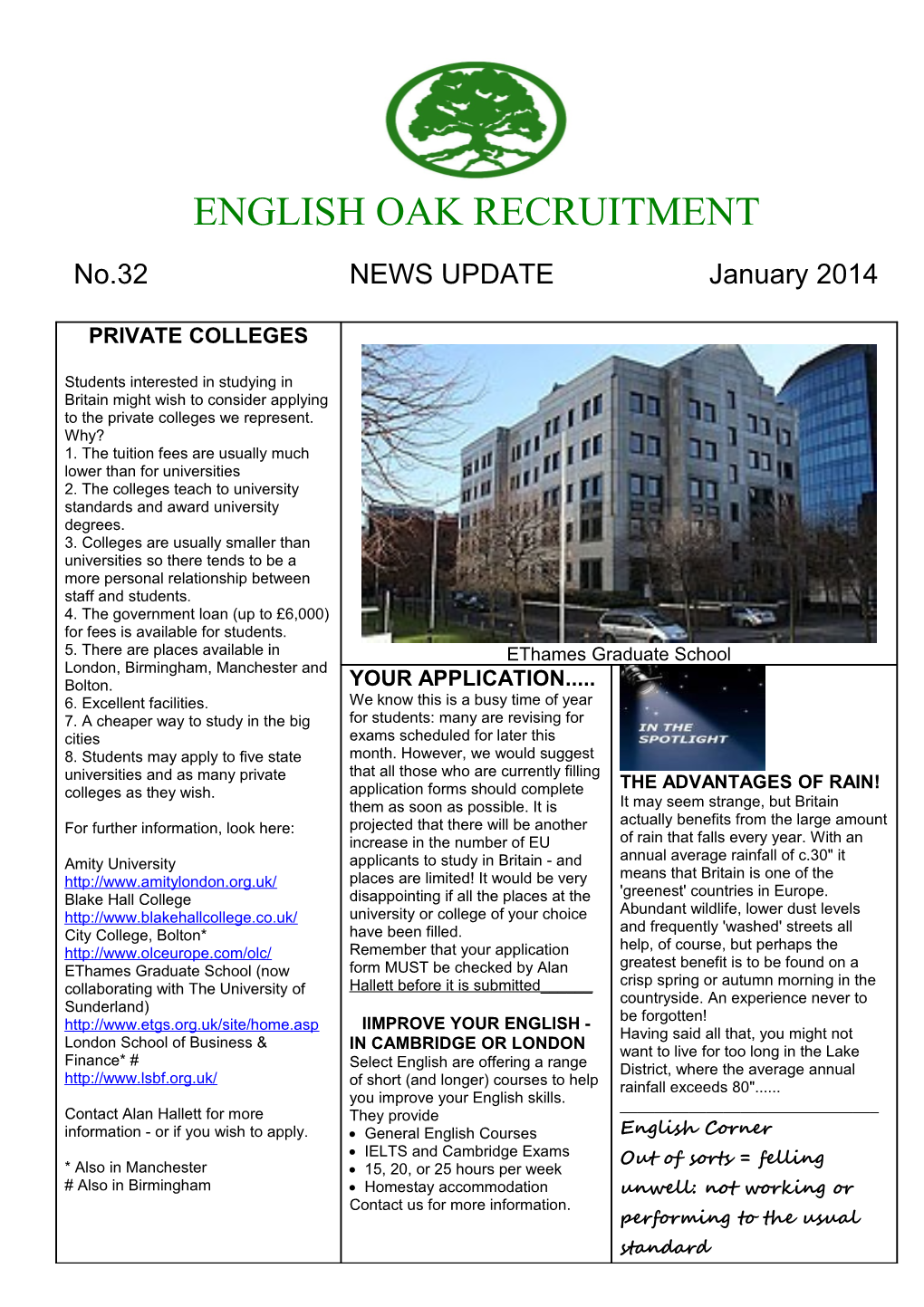 English Oak Recruitment 2008