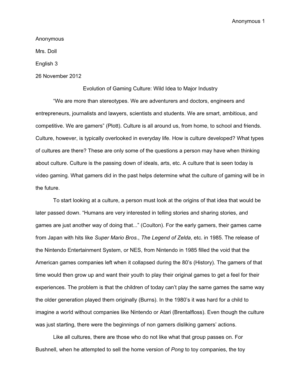 English Research Paper: Final