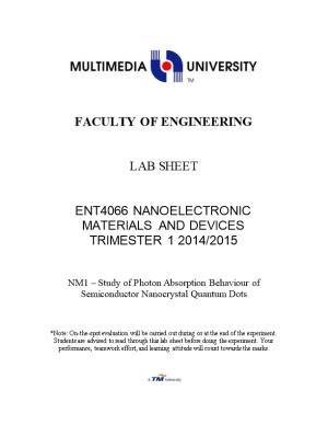 Ent4066 Nanoelectronic Materials and Devices