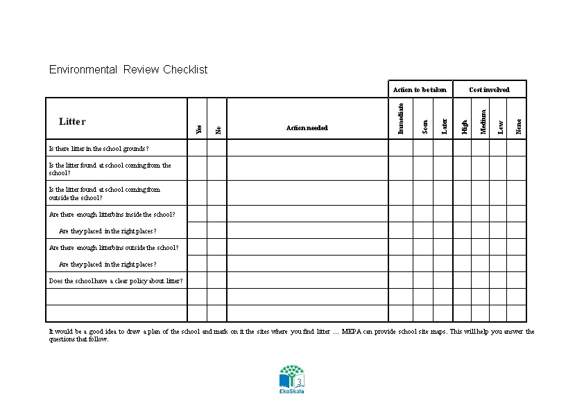 Environmental Review Checklist