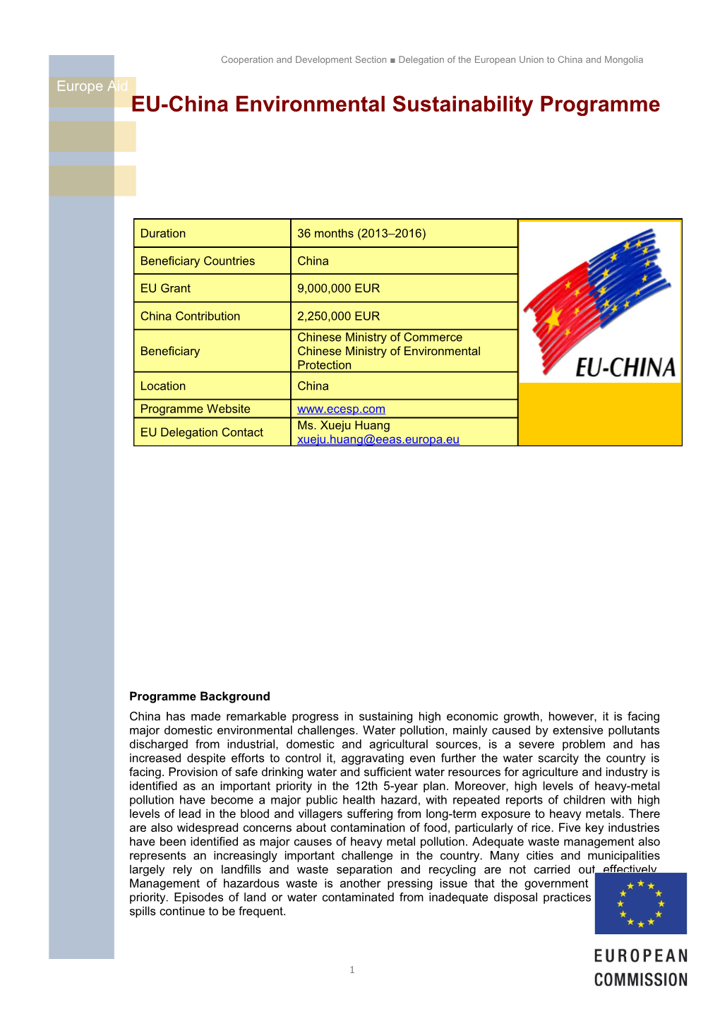 EU-China Environmental Sustainability Programme