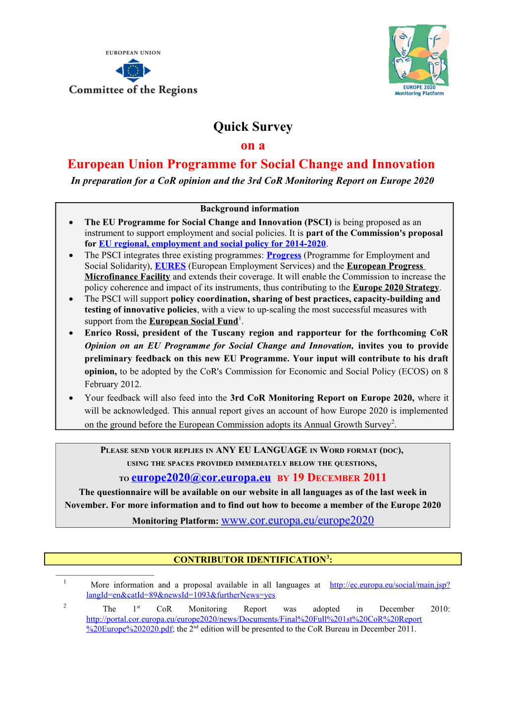European Union Programme for Social Change and Innovation