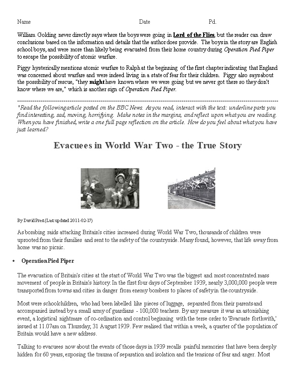 Evacuees in World War Two - the True Story