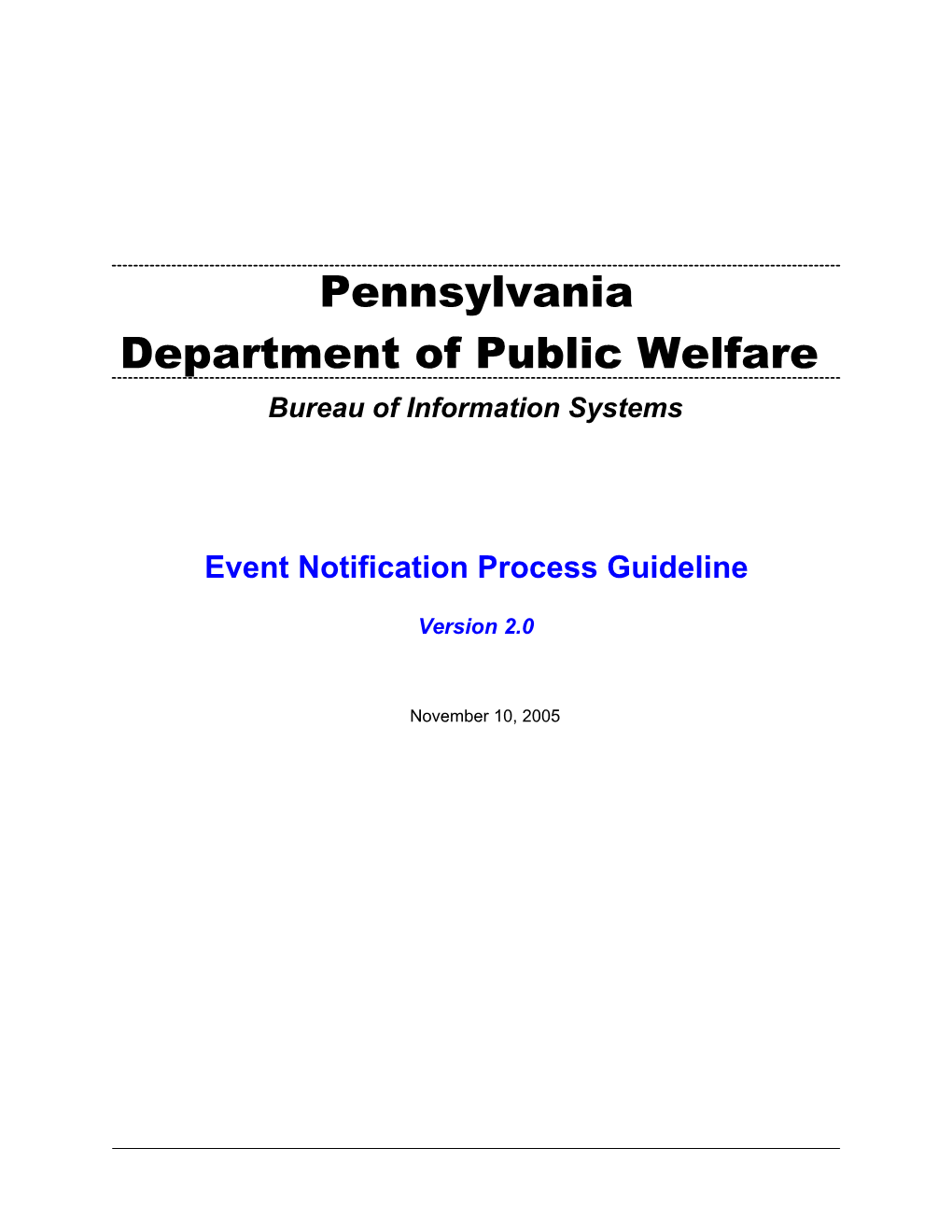 Event Notification Guideline