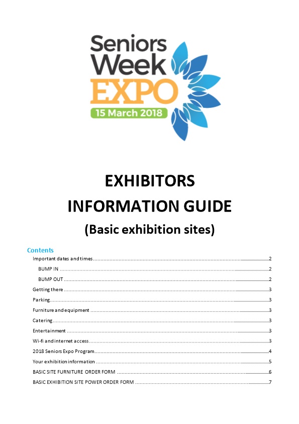 EXHIBITORS INFORMATION GUIDE (Basic Exhibition Sites)