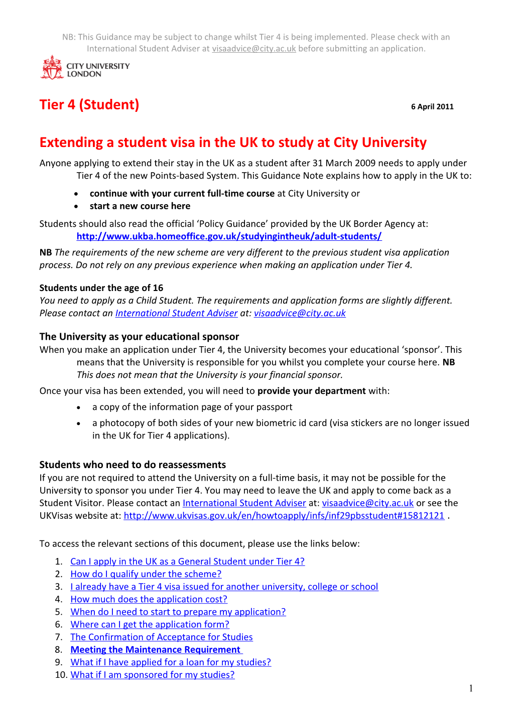 Extending a Student Visa in the UK to Study at City University