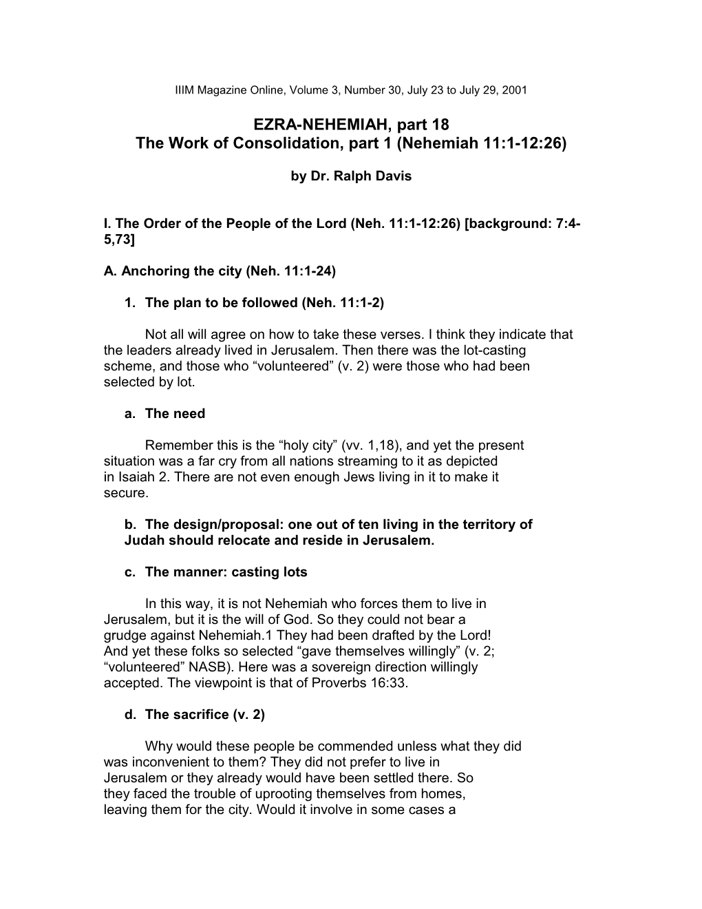 EZRA-NEHEMIAH, Part 18