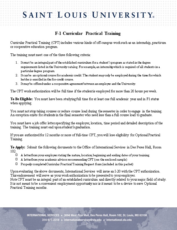 F-1 Curricular Practical Training