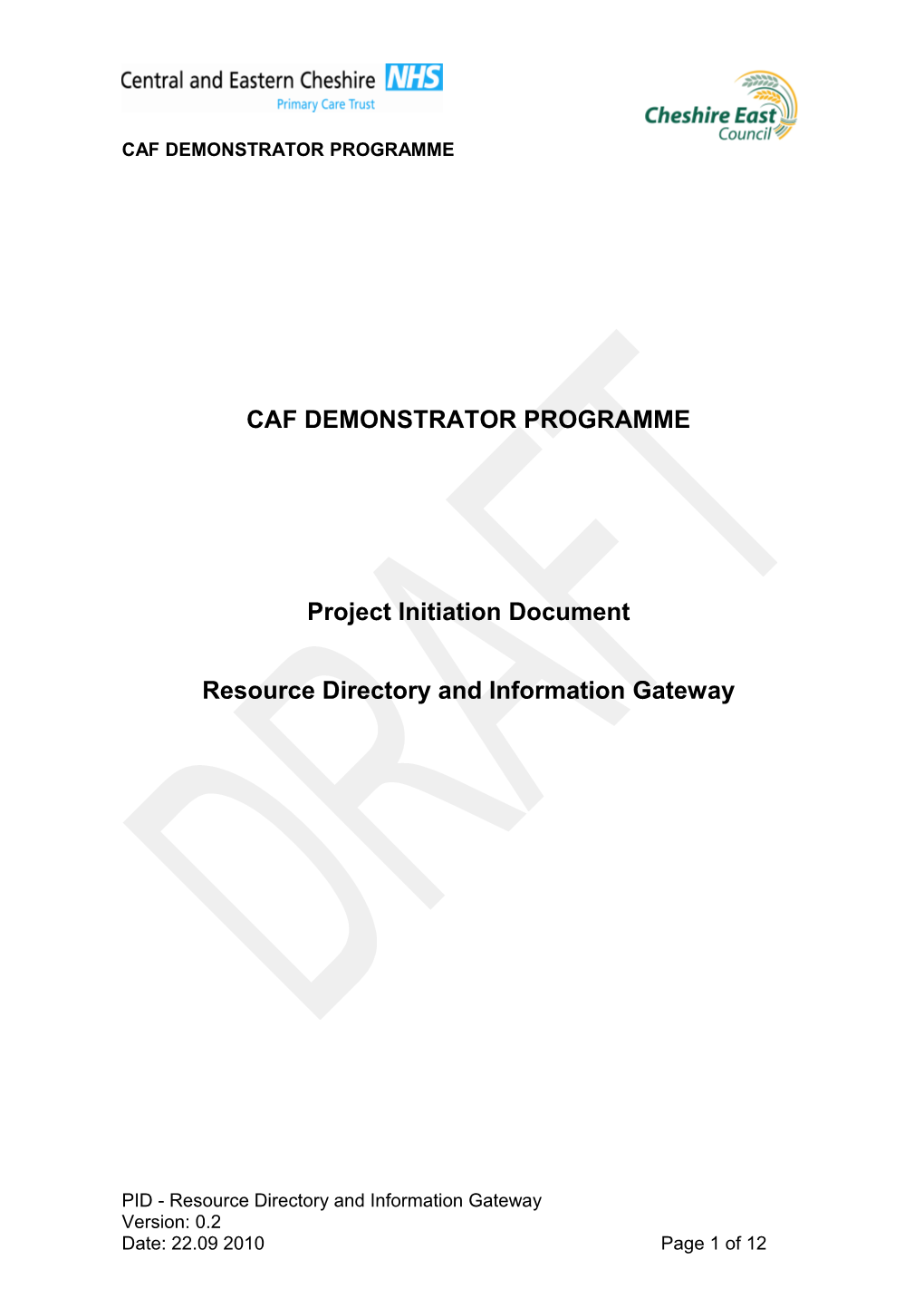 F050 - Project Initiation Document