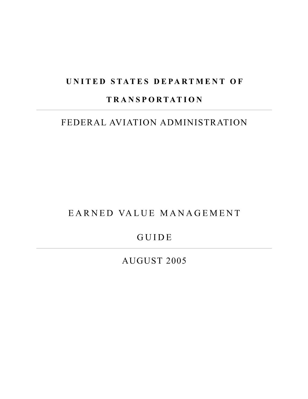 FAA Earned Value Management Guidance