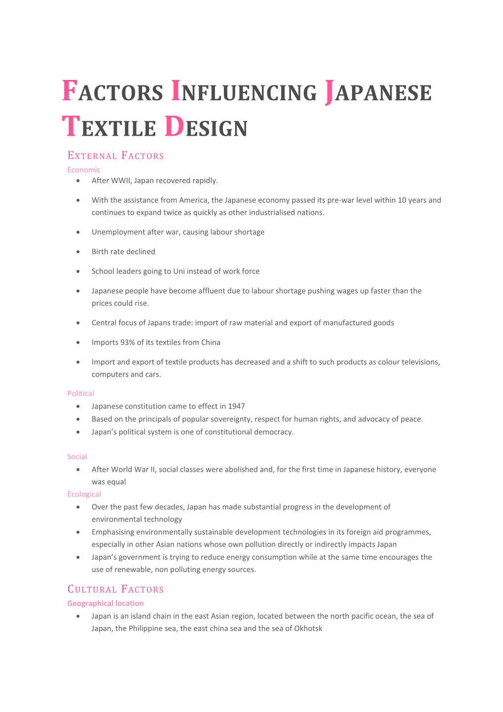 Factors Influencing Japanese Textile Design