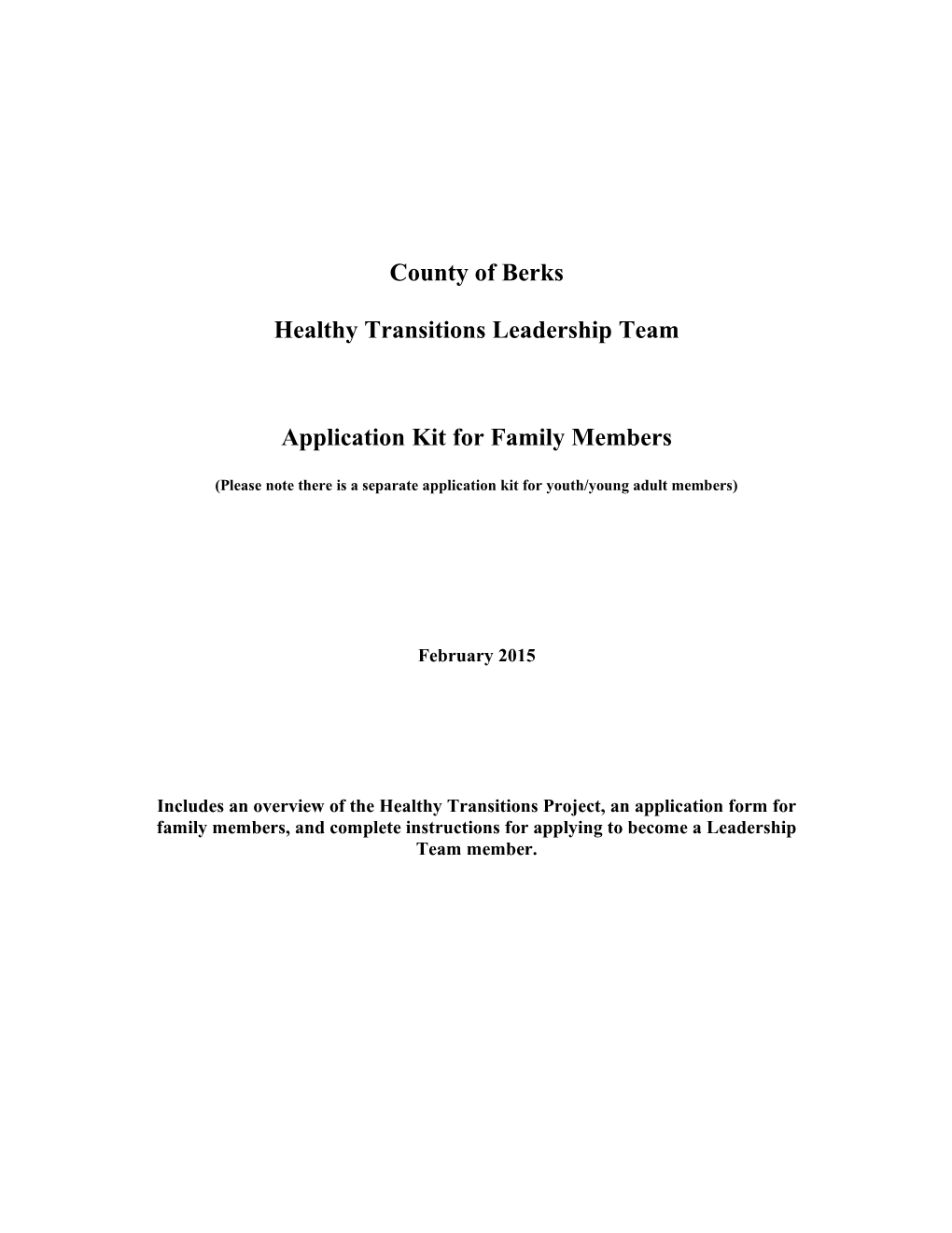 Family Advisory Board Membership Application