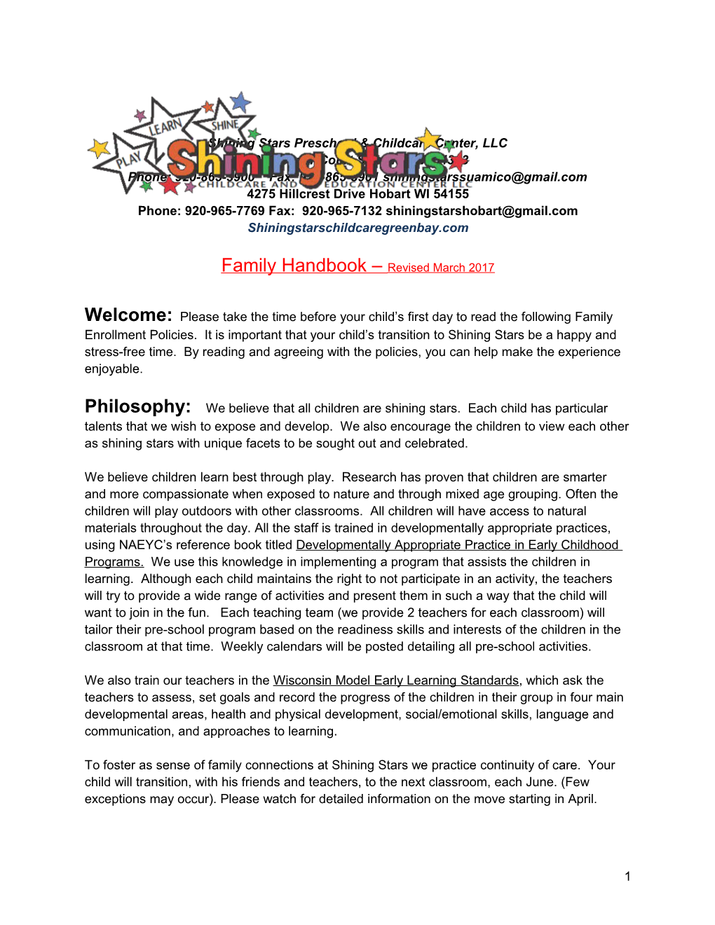 Family Handbook Revised 12-13