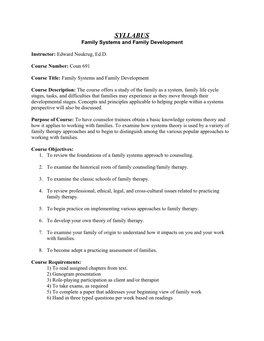 Family Systems and Family Development