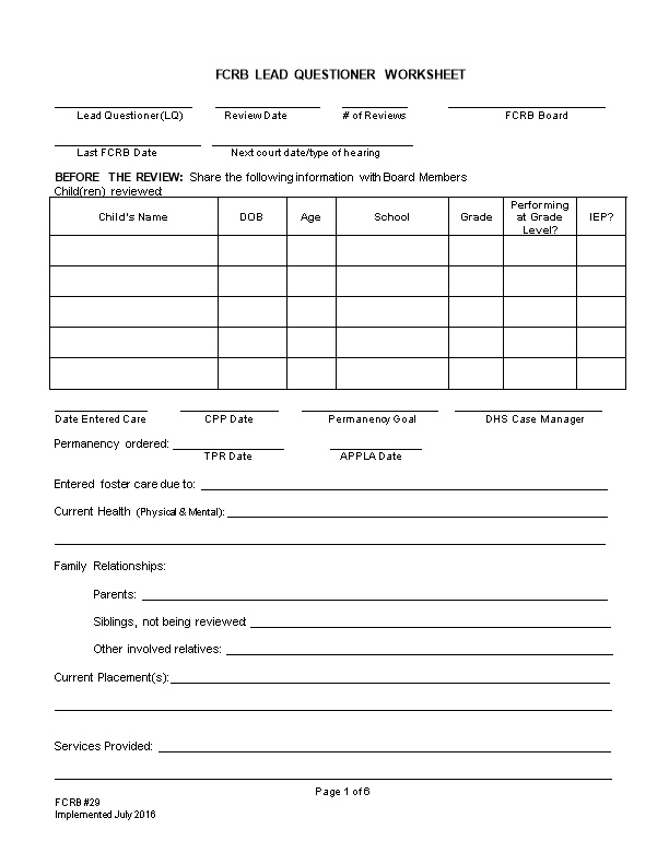 Fcrb Lead Questioner Worksheet