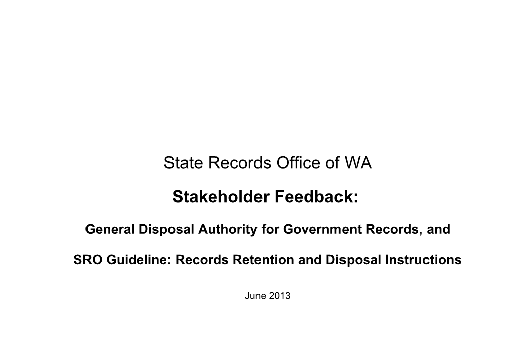 Feedback Form - General Disposal Authority for Government Records