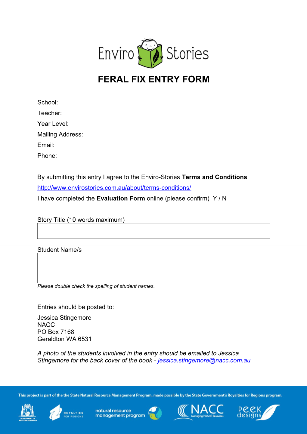 Feral Fix Entry Form