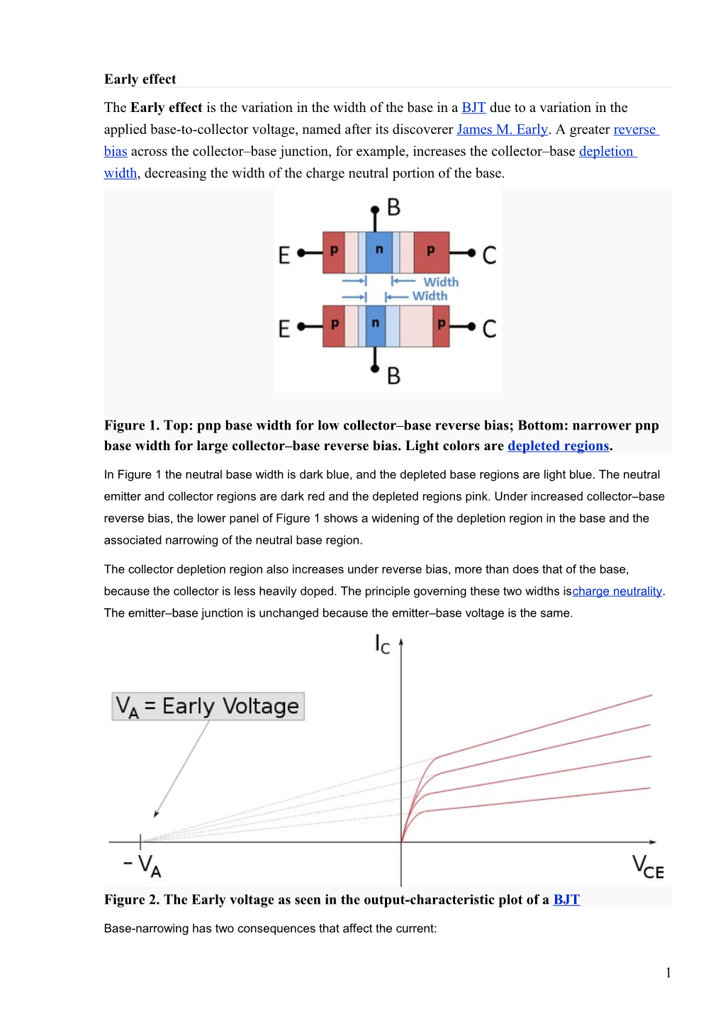 Figure 2. the Early Voltage As Seen in the Output-Characteristic Plot of a BJT