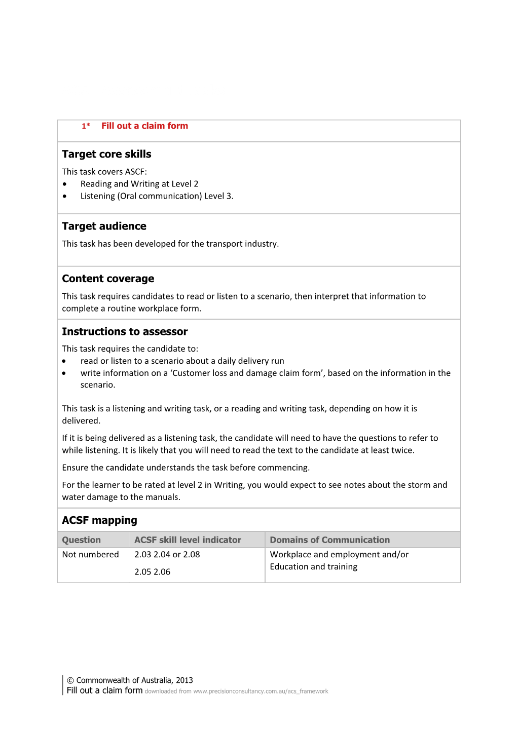 Fill out a Claim Form