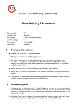 Financial Policy & Procedures