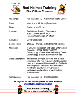 Fire Officer Courses
