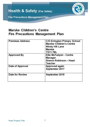 Fire Precautions Management Plan