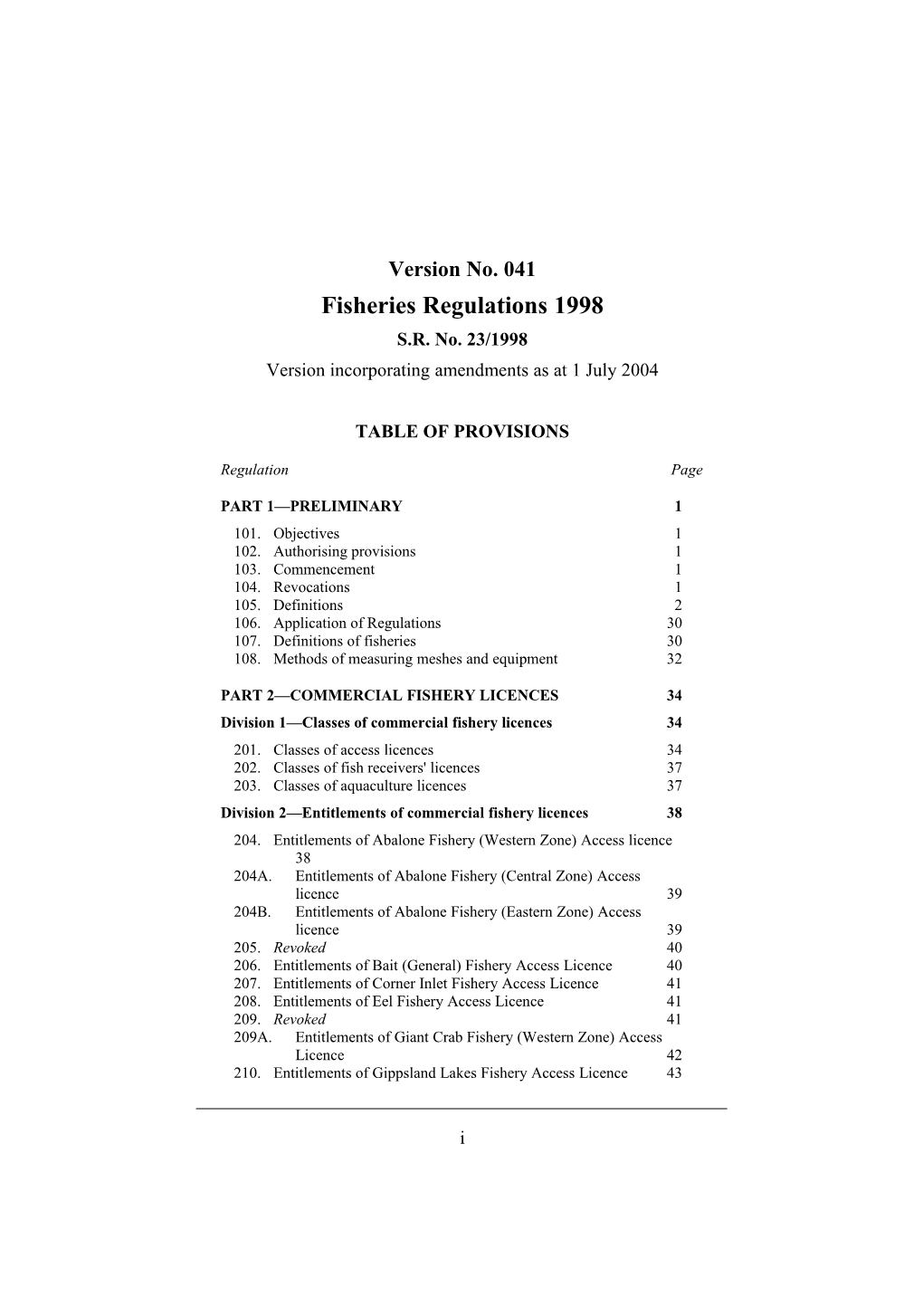 Fisheries Regulations 1998
