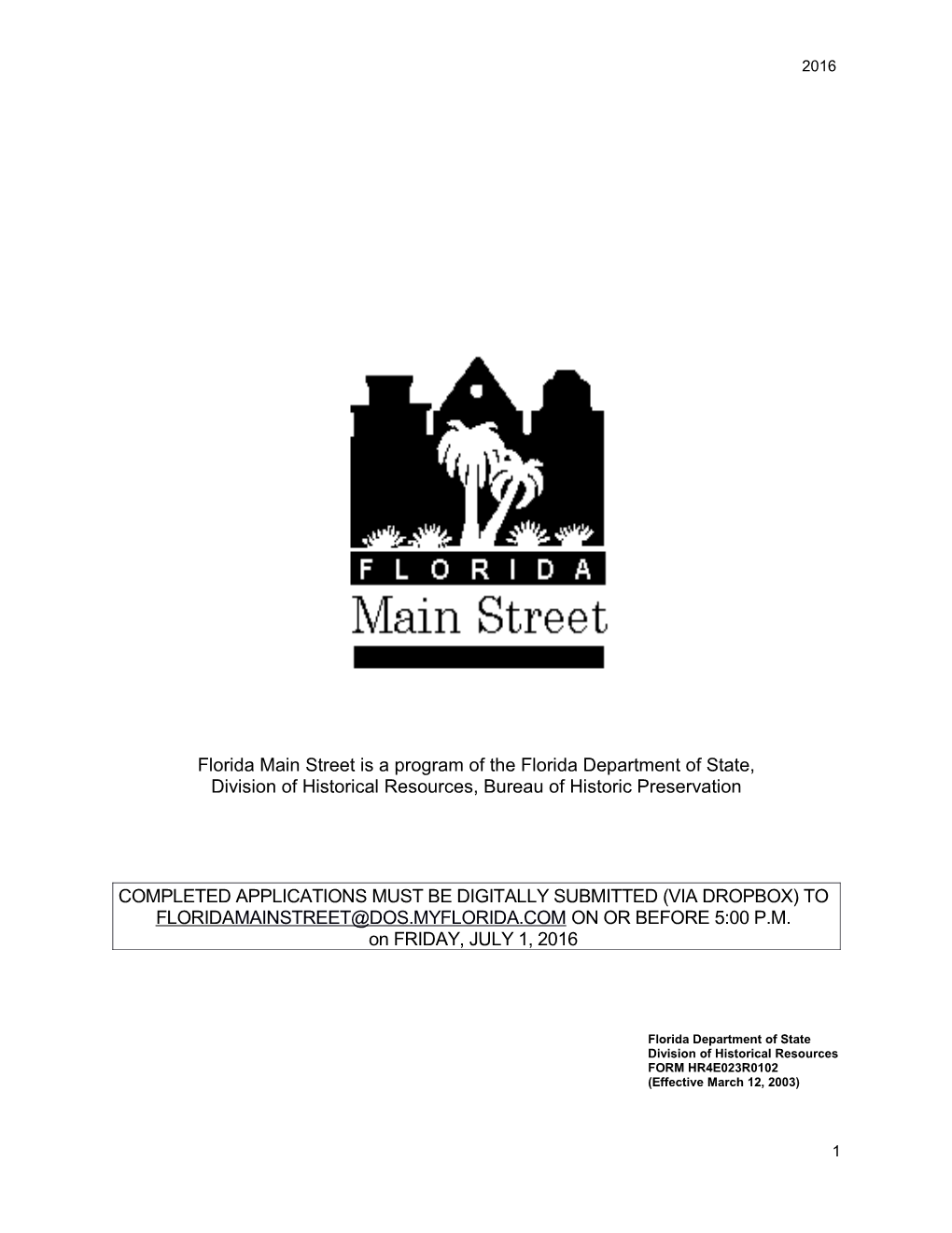 Florida Main Street Is a Program of the Florida Department of State