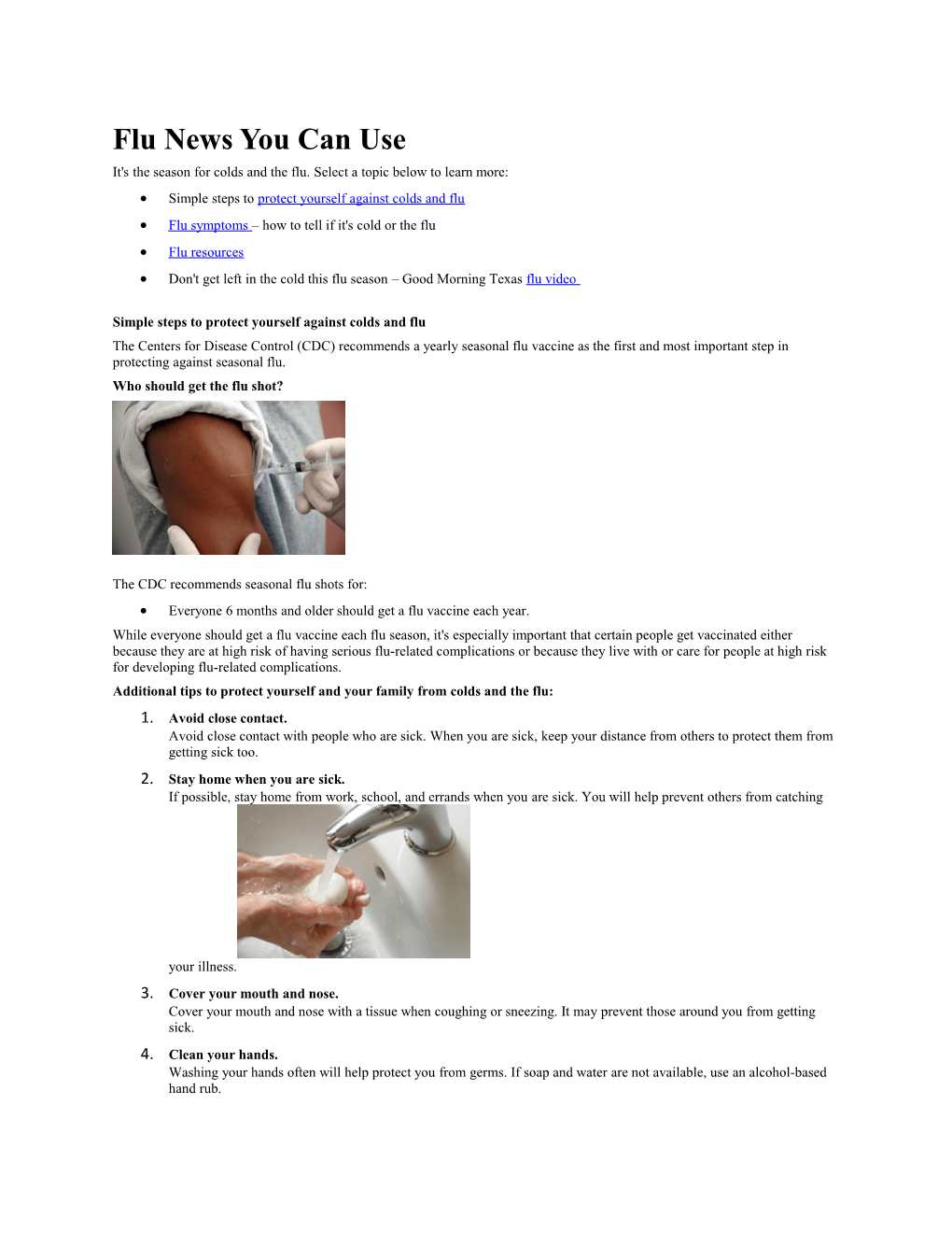 Flu News You Can Use