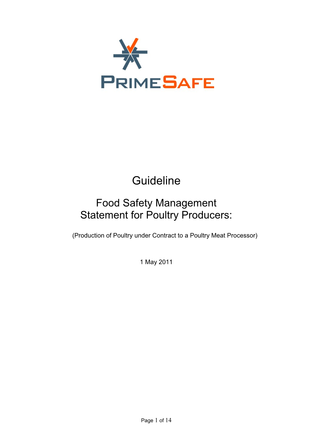 Food Safety Management Statement for Poultry Producers