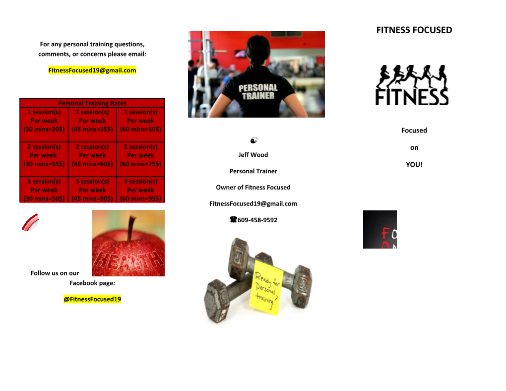 For Anypersonal Training Questions, Comments, Or Concerns Please Email