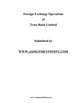 Foreign Exchange Operations