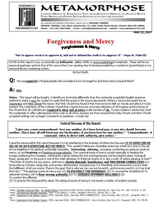 Forgiveness and Mercy