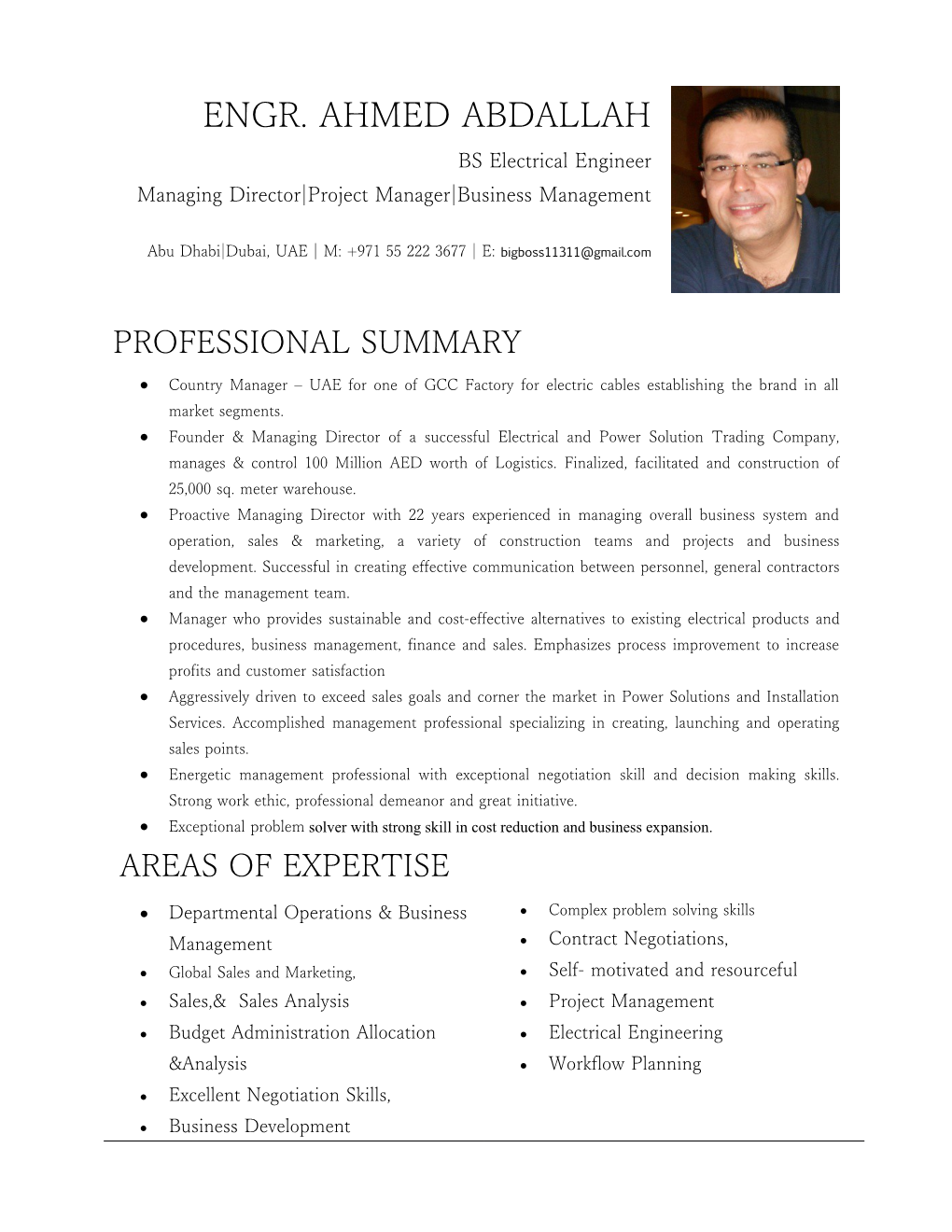 Founder & Managing Director of a Successful Electrical and Power Solution Trading Company