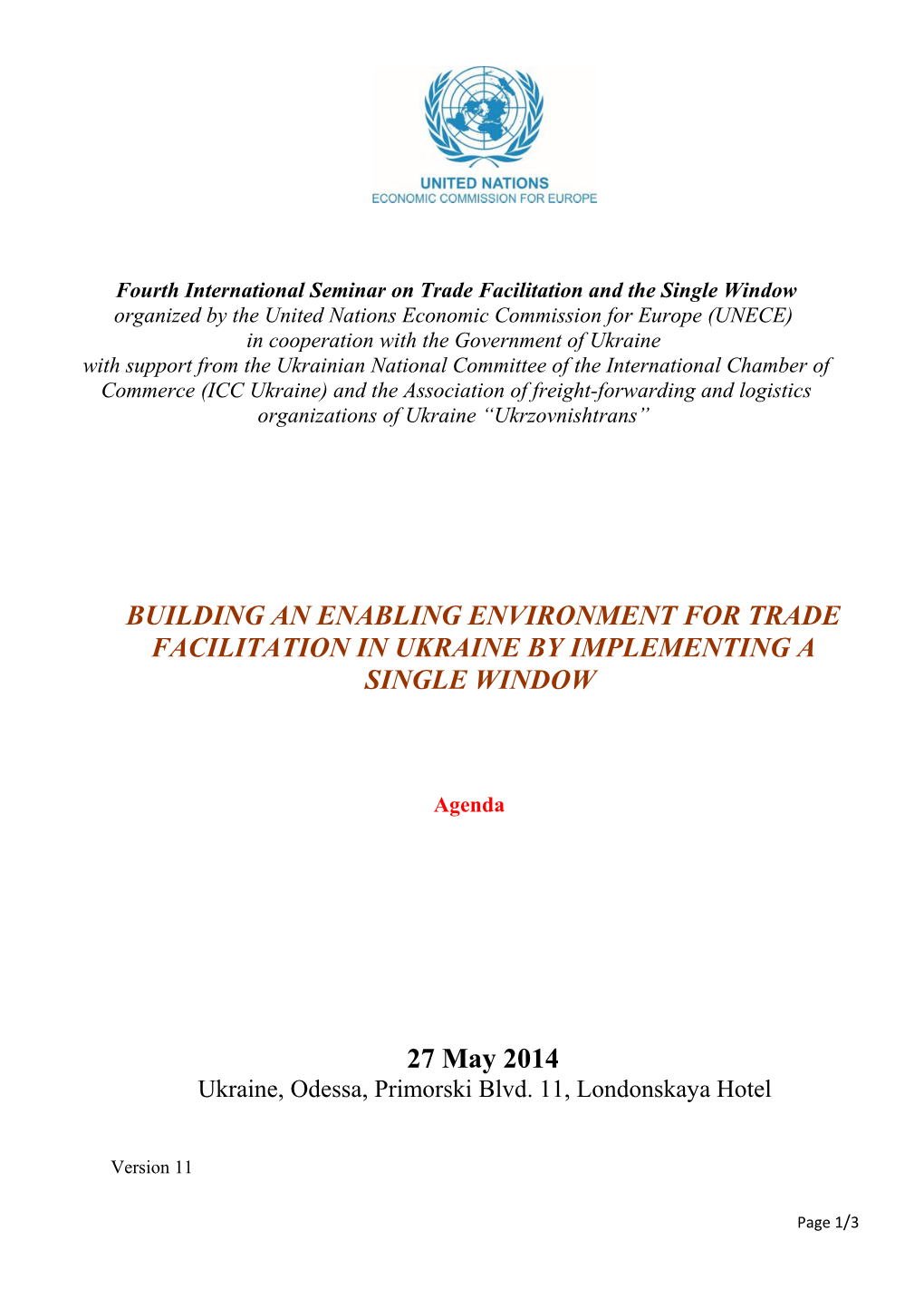 Fourth International Seminar on Trade Facilitation and the Single Window
