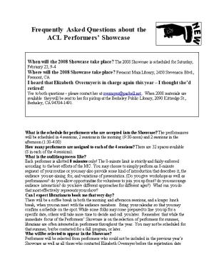Frequently Asked Questions About the ACL Performers Showcase