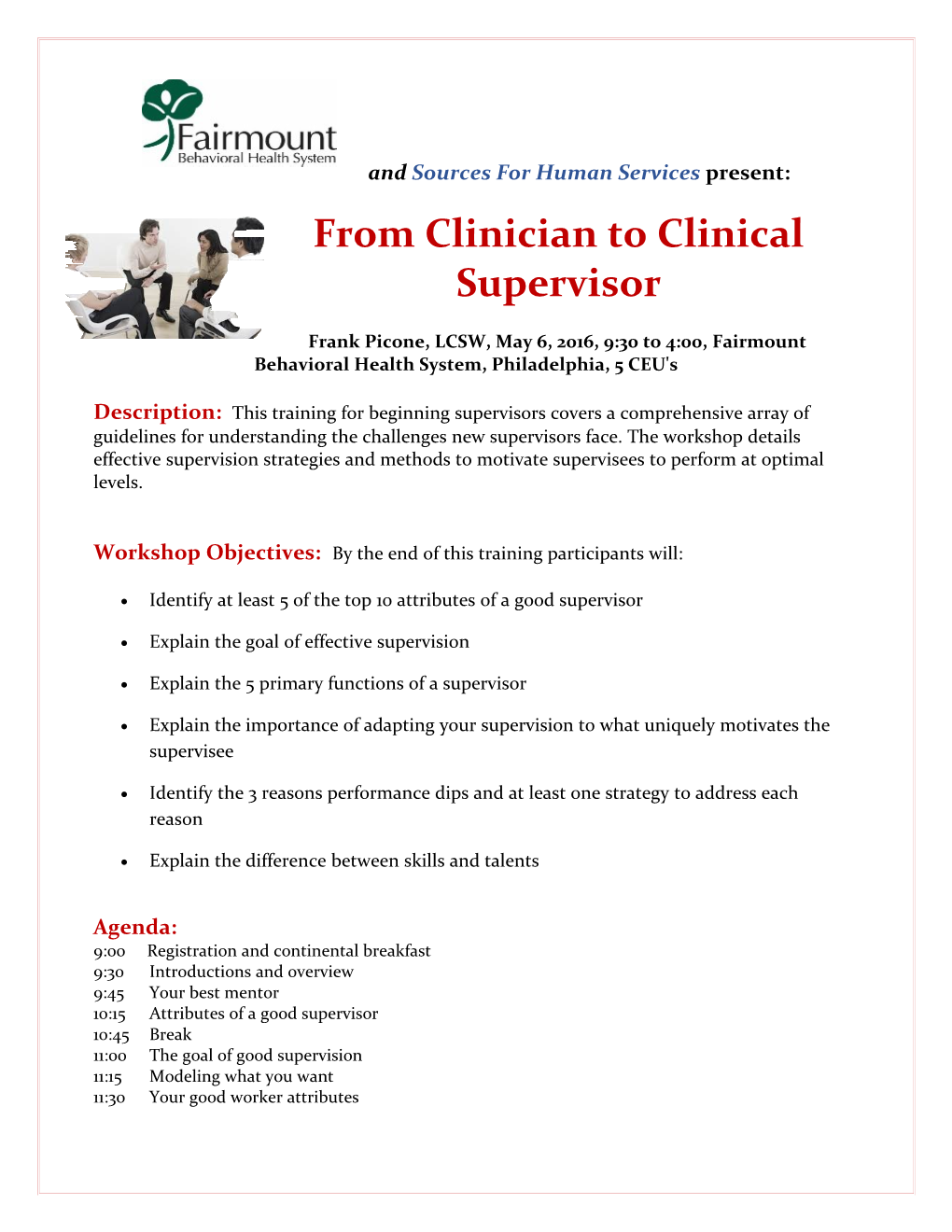 From Clinician to Clinical Supervisor