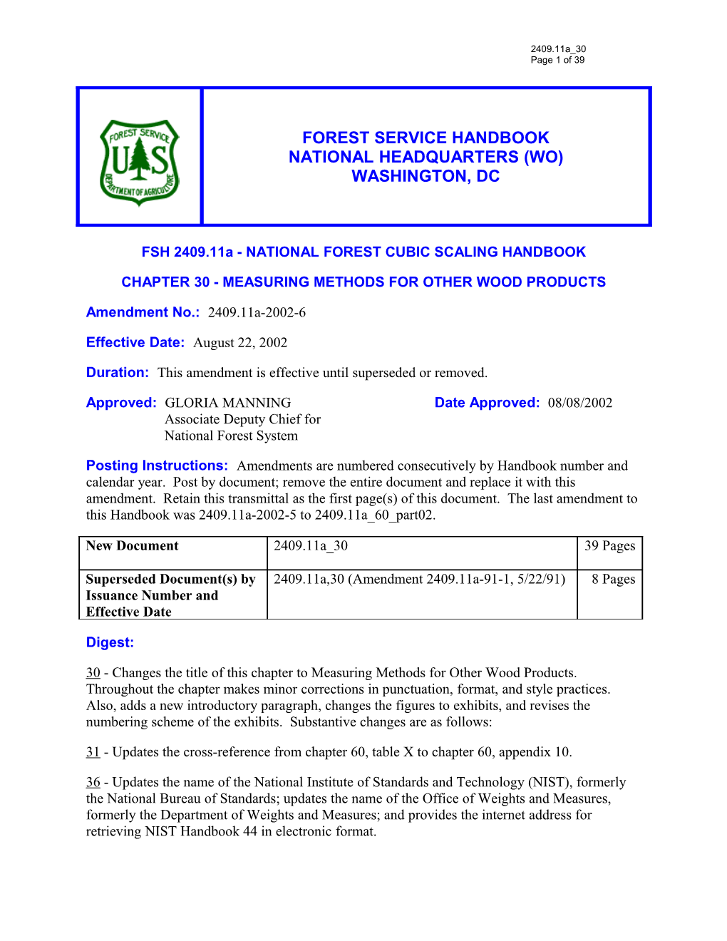 FSH 2409.11A - NATIONAL FOREST CUBIC SCALING HANDBOOK