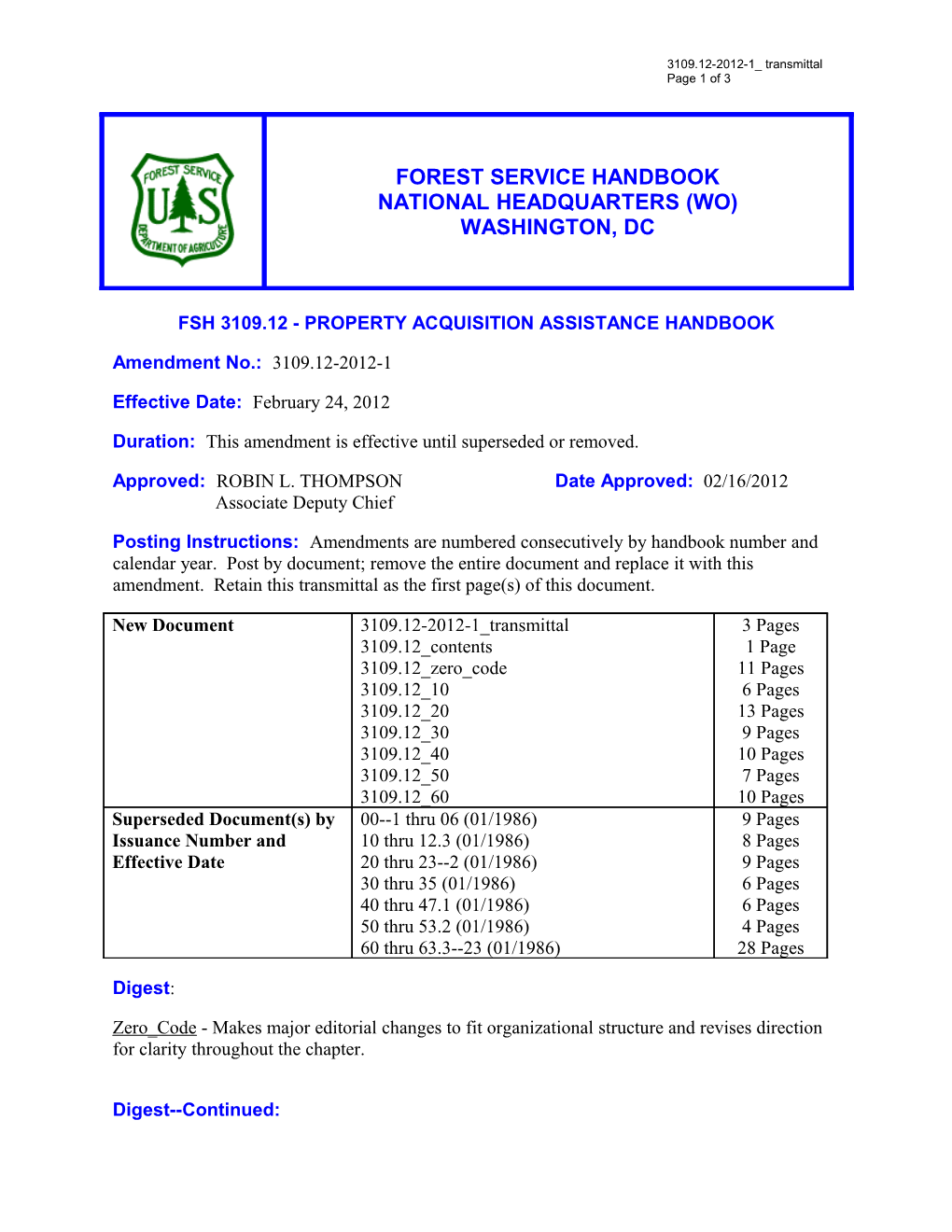 Fsh 3109.12 - PROPERTY ACQUISITION ASSISTANCE Handbook