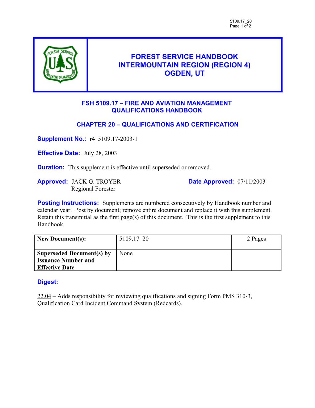 Fsh 5109.17 Fire and Aviation Management