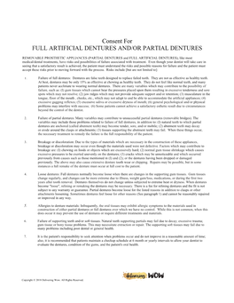 Full Artificial Dentures And/Or Partial Dentures