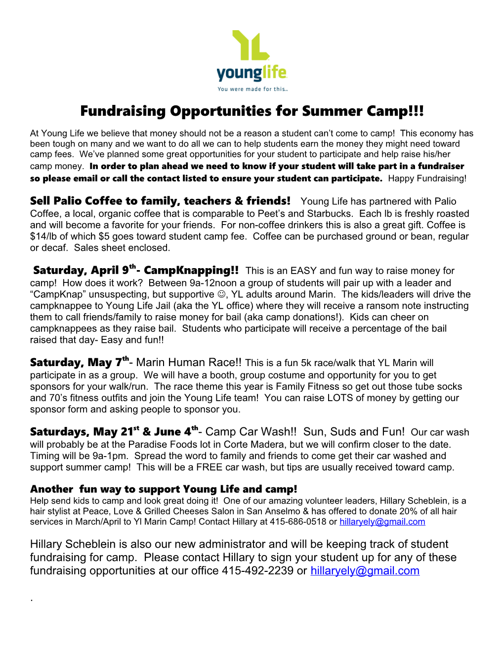 Fundraising Opportunities for Summer Camp