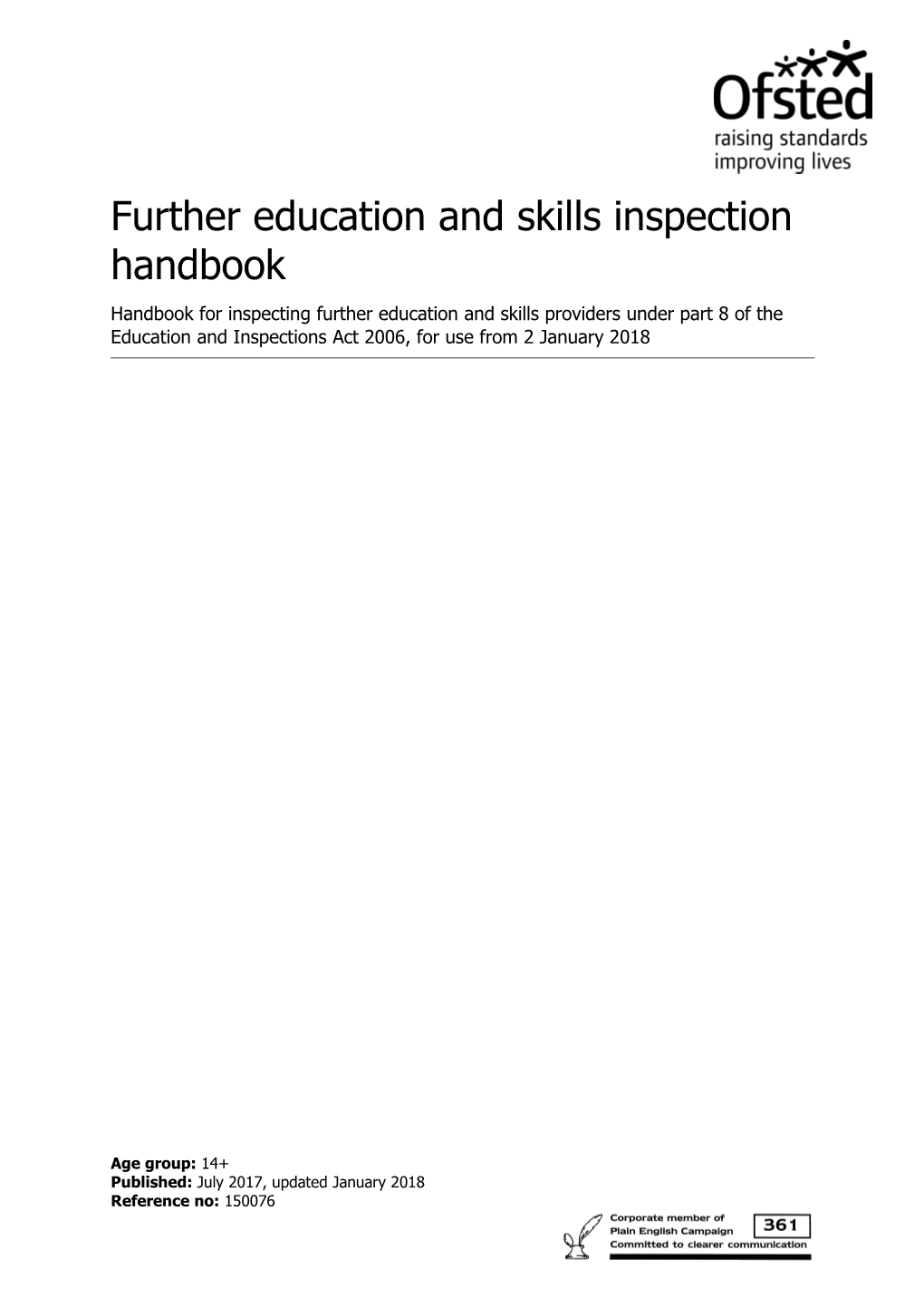 Further Education and Skills Inspection Handbook