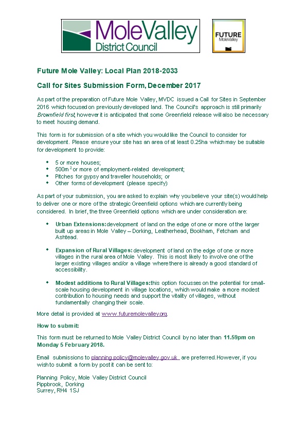 Future Mole Valley: Local Plan 2018-2033
