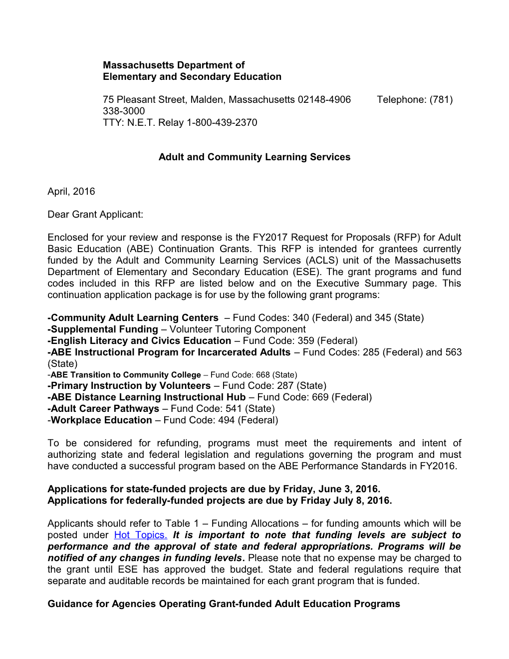 FY2017 Fund Code 359 ABE English Literacy and Civics Education Director Letter