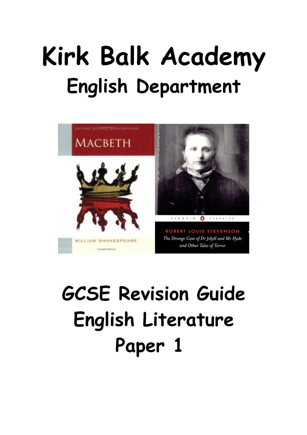 GCSE Revision Guideenglish Literature