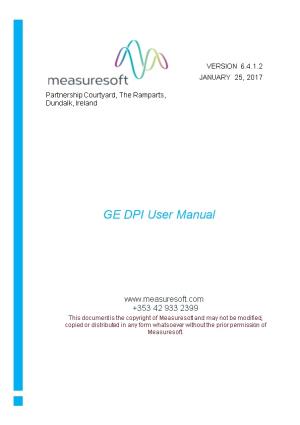 GE DPI User Manual